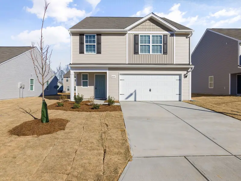 New two-story homes in an Apex subdivision