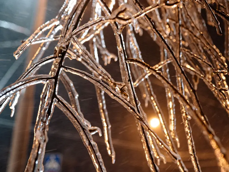 Heat pump in defrost mode after an ice storm