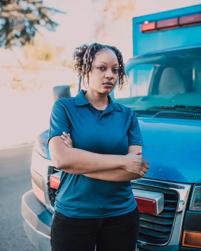 Portrait of Hannah Lowe, service technician (fictional)